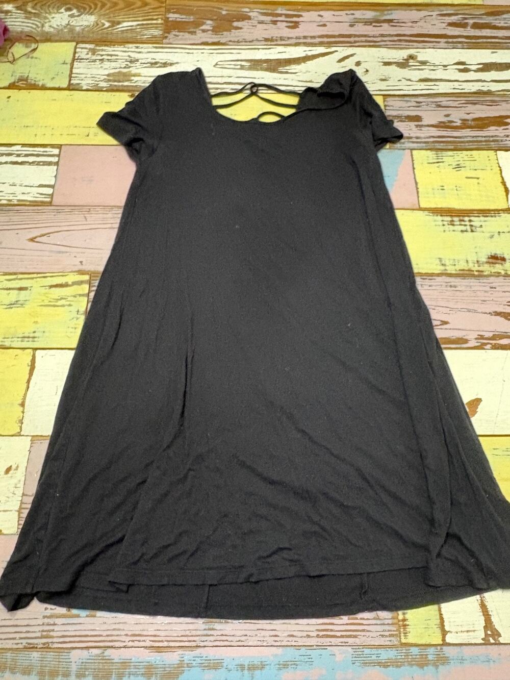 SO Swing Dress womens small black t shirt dress